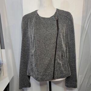 Catherine Malandrino long sleeve zip-up blazer gray size extra large